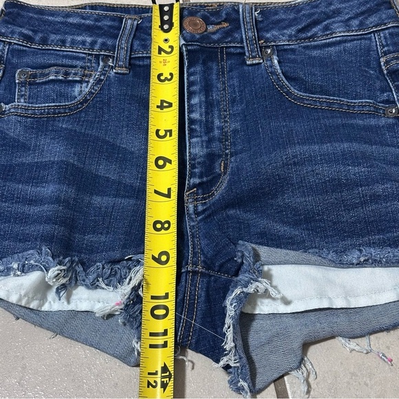 American Eagle Women Denim Super Stretch Hi-Rise Shortie Shorts size 4 - Picture 8 of 9
